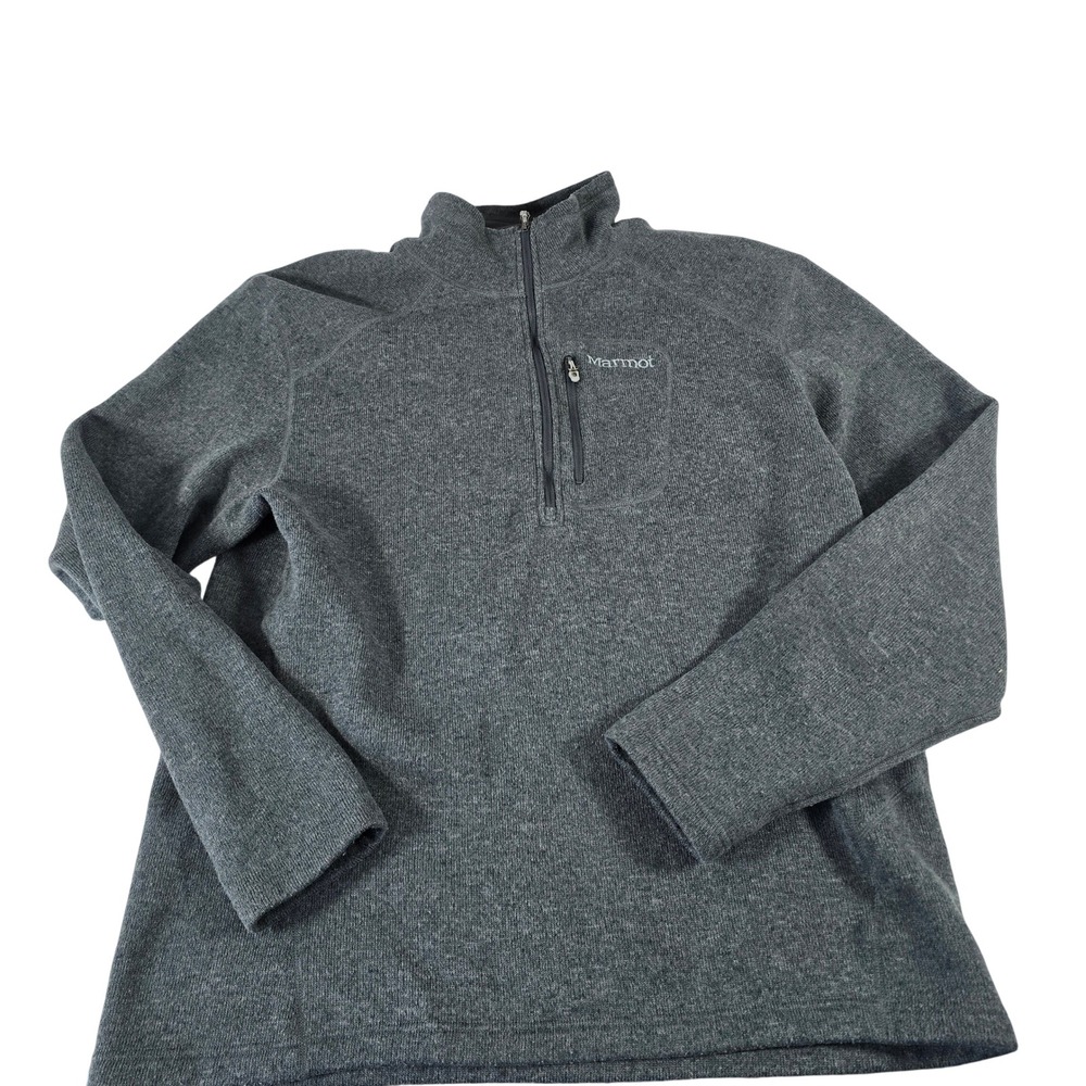 Marmot Mens XXL Gray 1/4 Zip Fleece Pullover Jacket CC-499 Heathered Charcoal